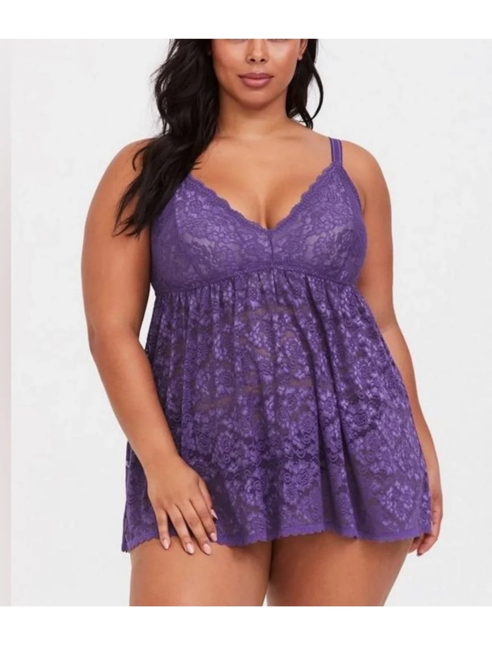 Torrid 1X NWT Elegant Purple Lace Sleepwear